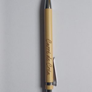 Stylo à bille rétractable encre noire en bambou